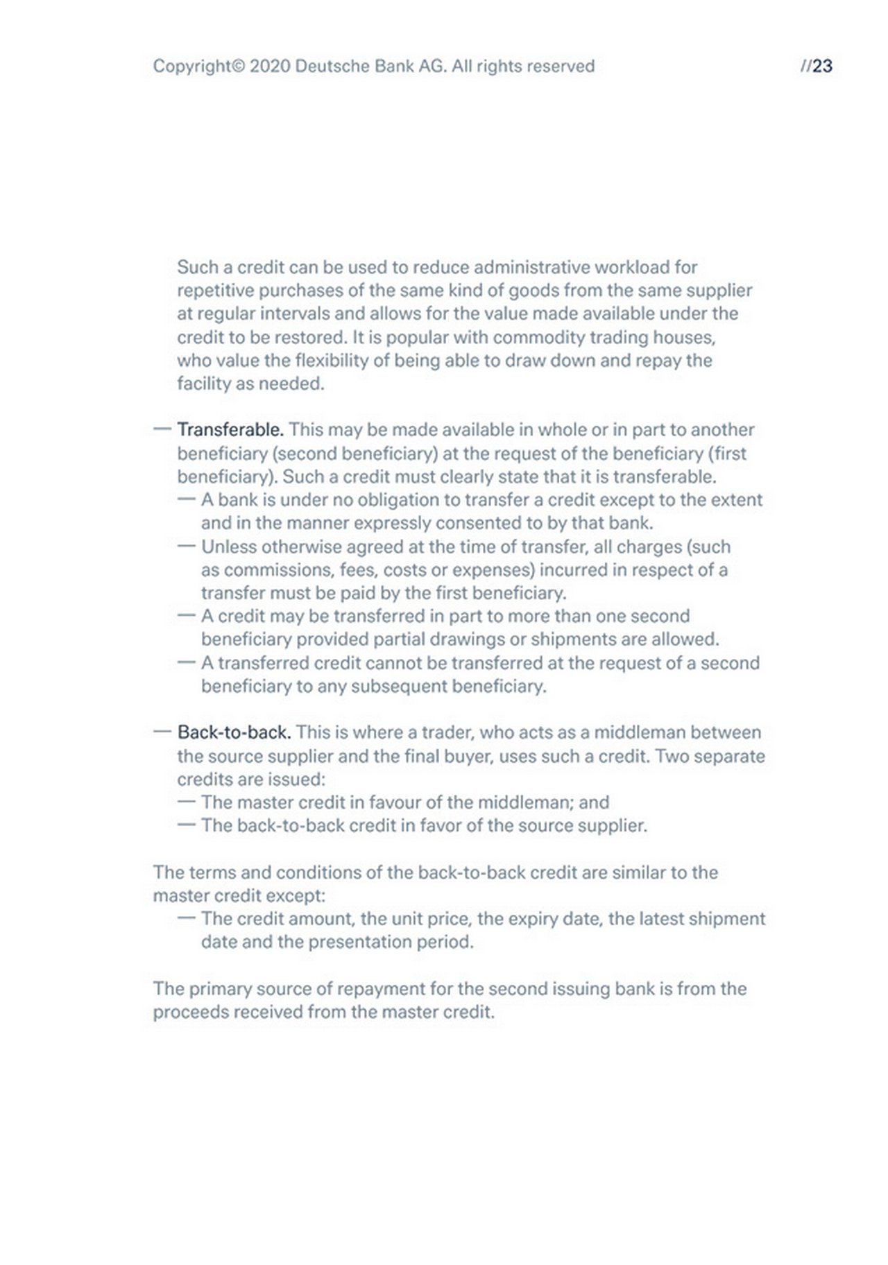 Page from pdf: ${esc.q}A Guide to trade finance${esc.q}
