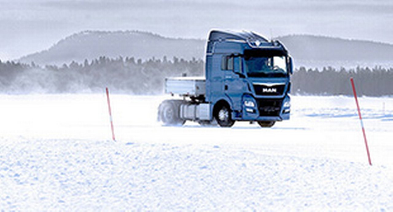 Blue truck from the company Man