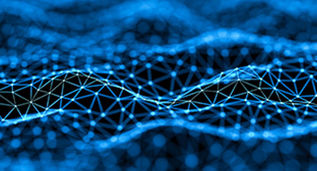 Futuristic digital blockchain background, fintech technology