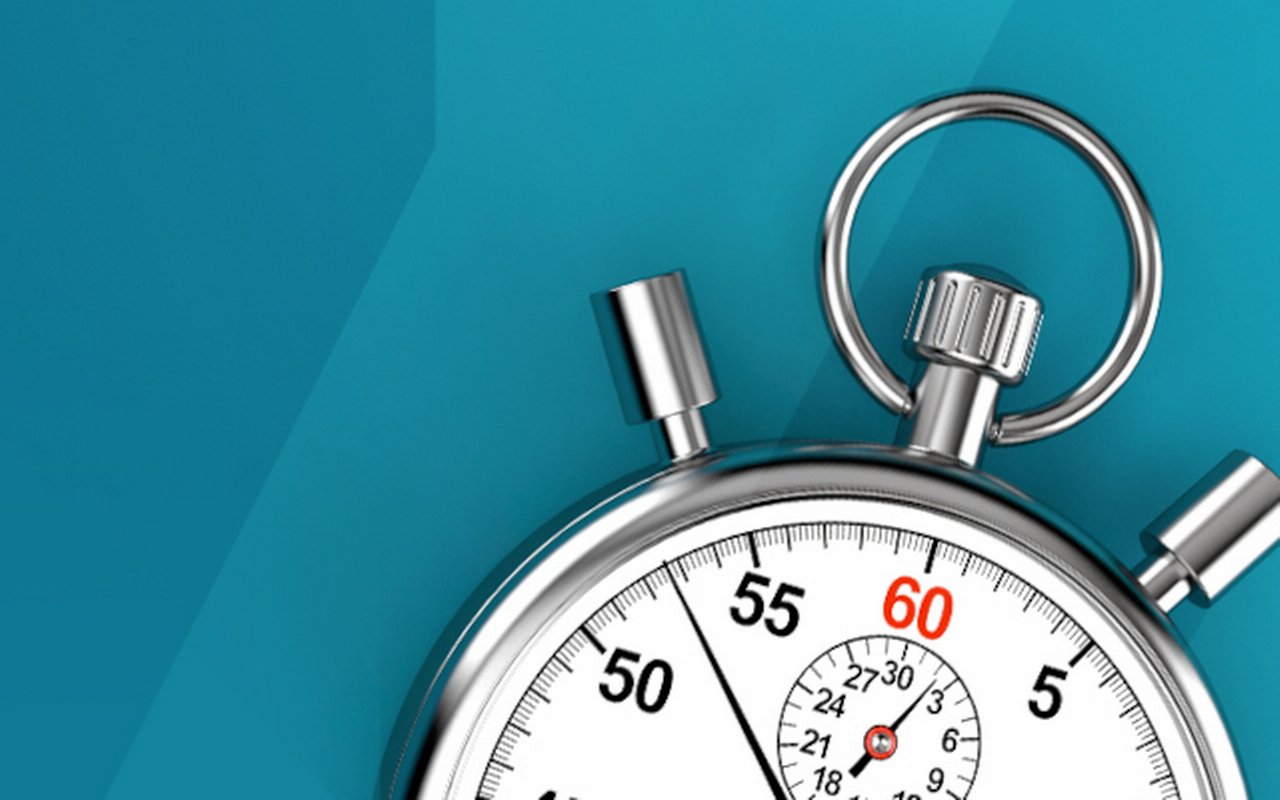 Stopwatch on blue background