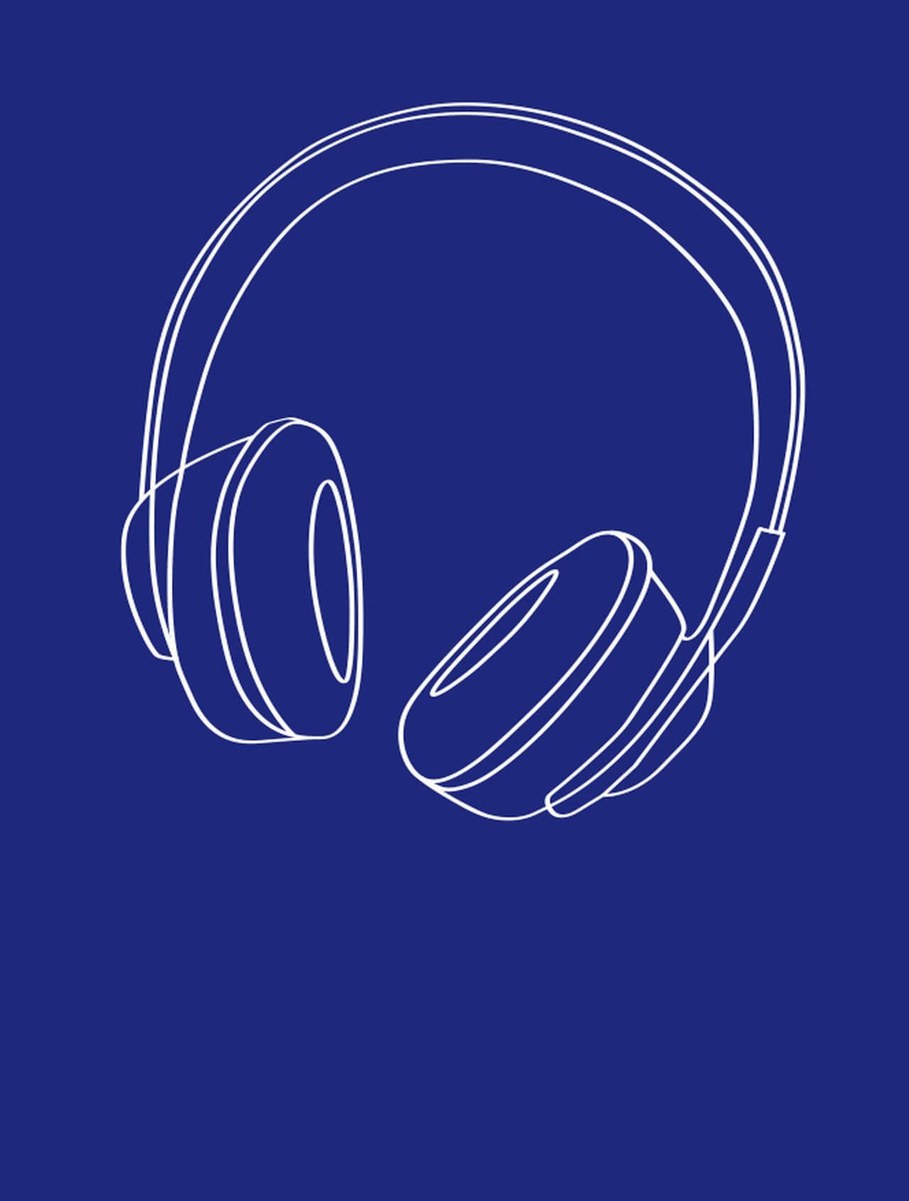 headphones on deep blue background