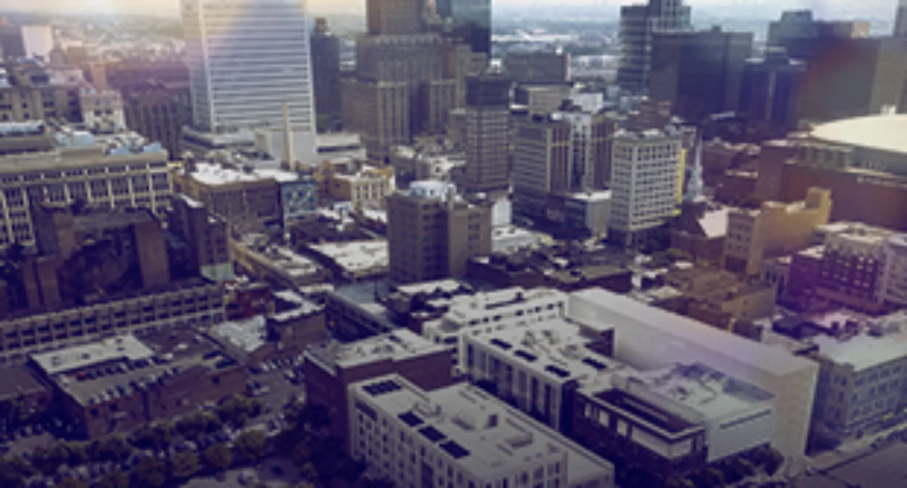 aerial view of downtown Newark