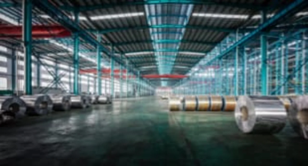 Packed coils of steel sheet in a plant, china