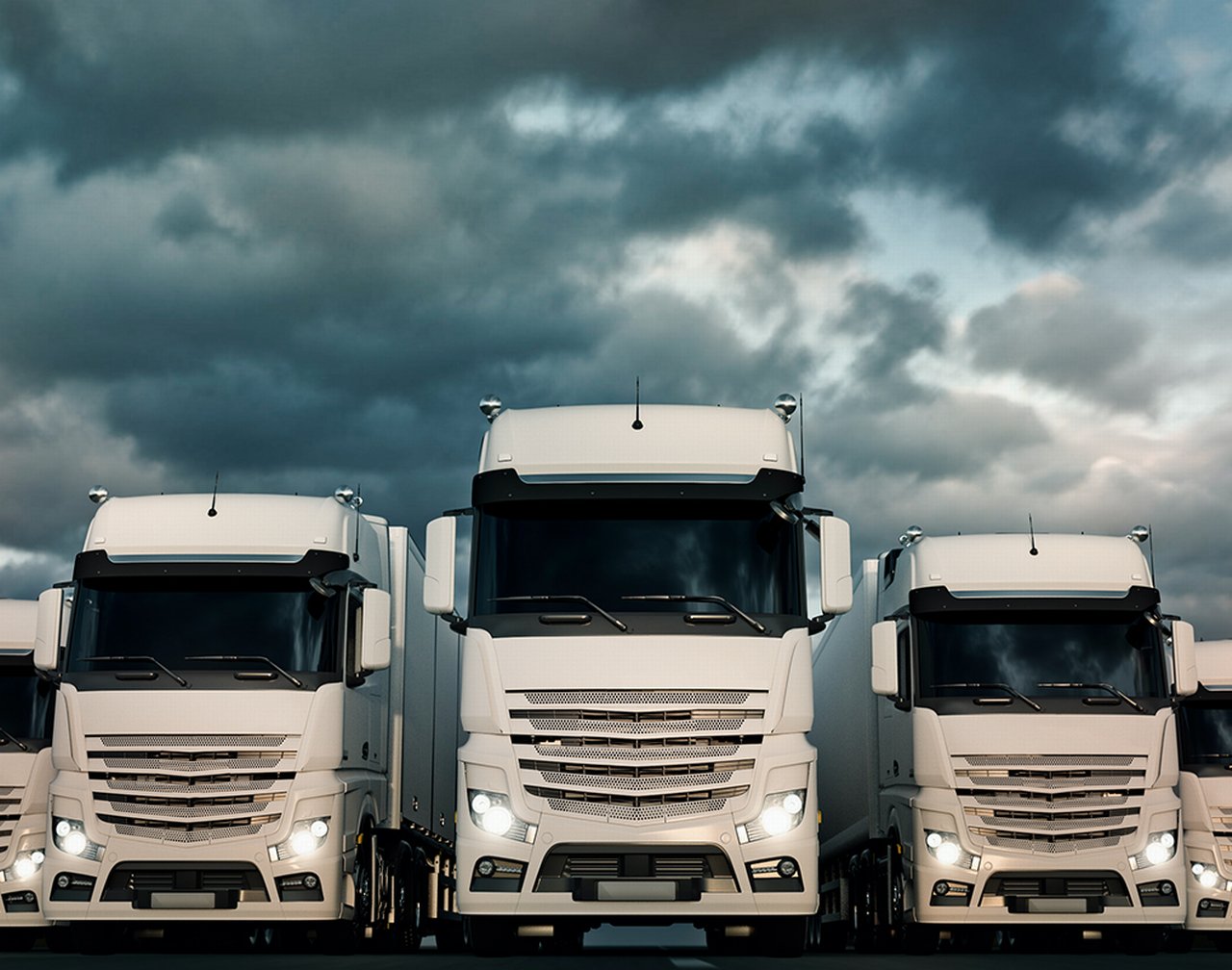 Heroic or epic fleet of semi-trucks and trailers