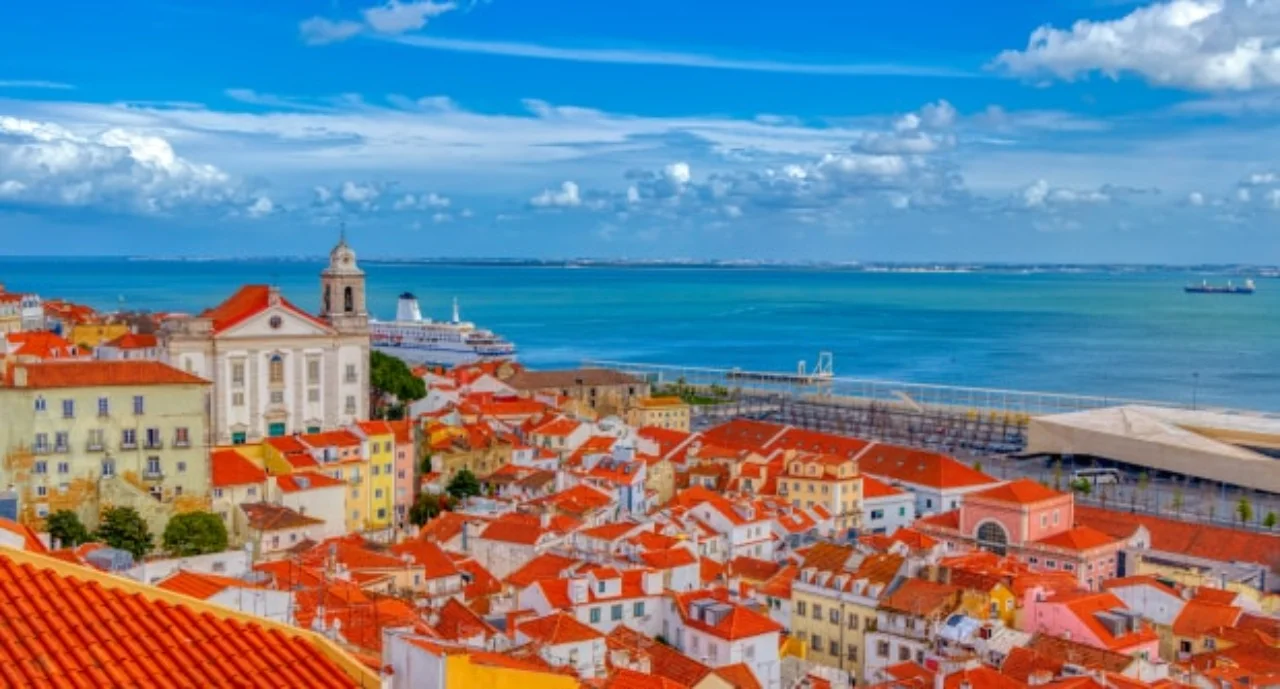 Panoramic view of Alfama district In Lisbon