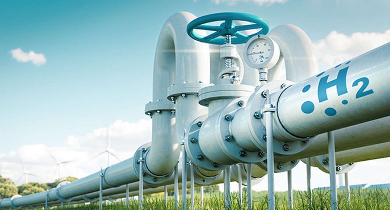 A hydrogen pipeline illustrating the transformation of the energy sector towards to ecology