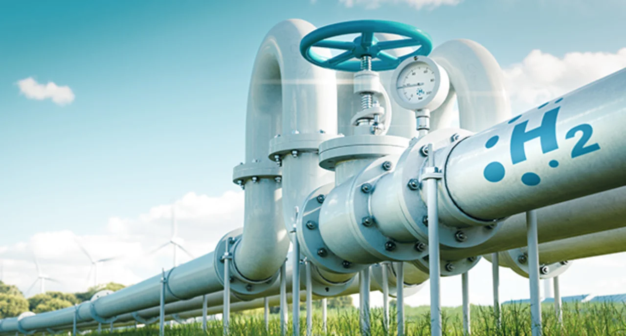 A hydrogen pipeline illustrating the transformation of the energy sector towards to ecology