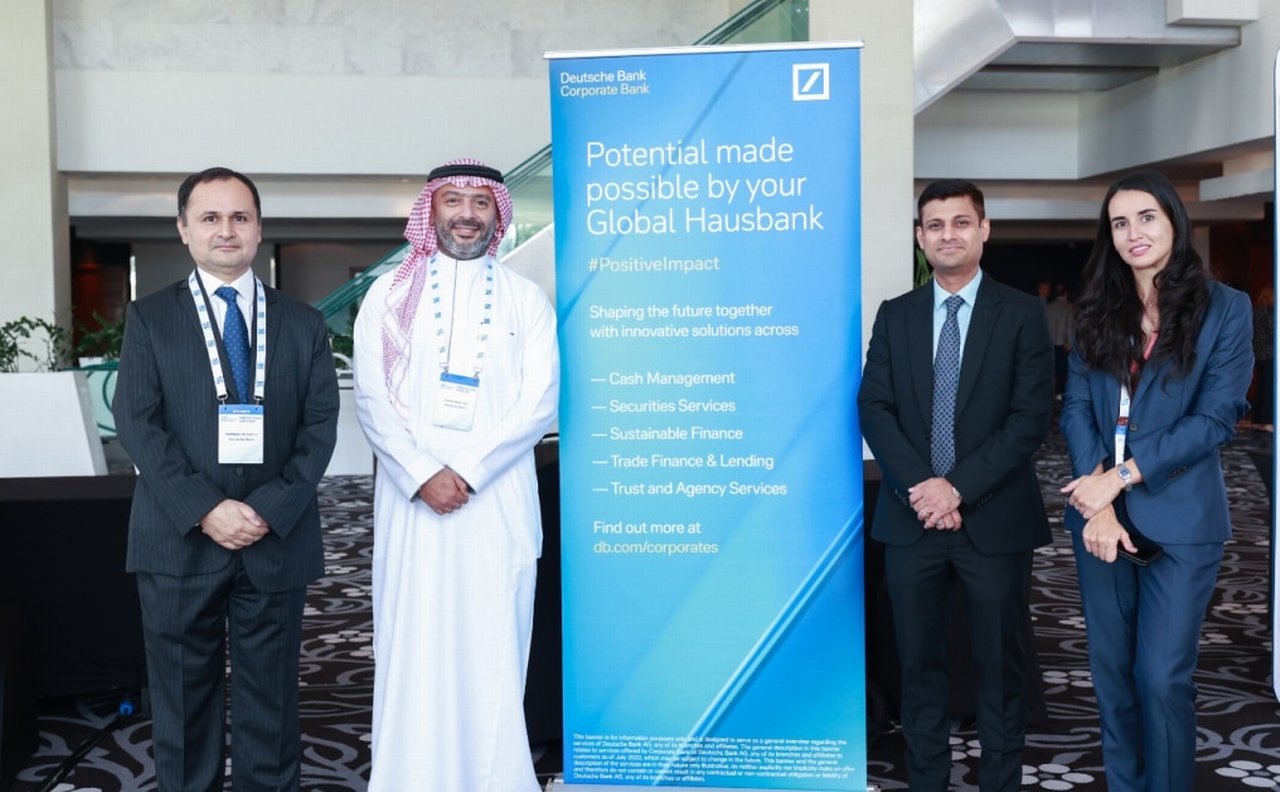 The Deutsche Bank Middle East Securities Services Team. Left to right: Hammad Izz Hamid, Fawaz Mohanna; Manoj Aidasani; and Nadia Si Mohammed