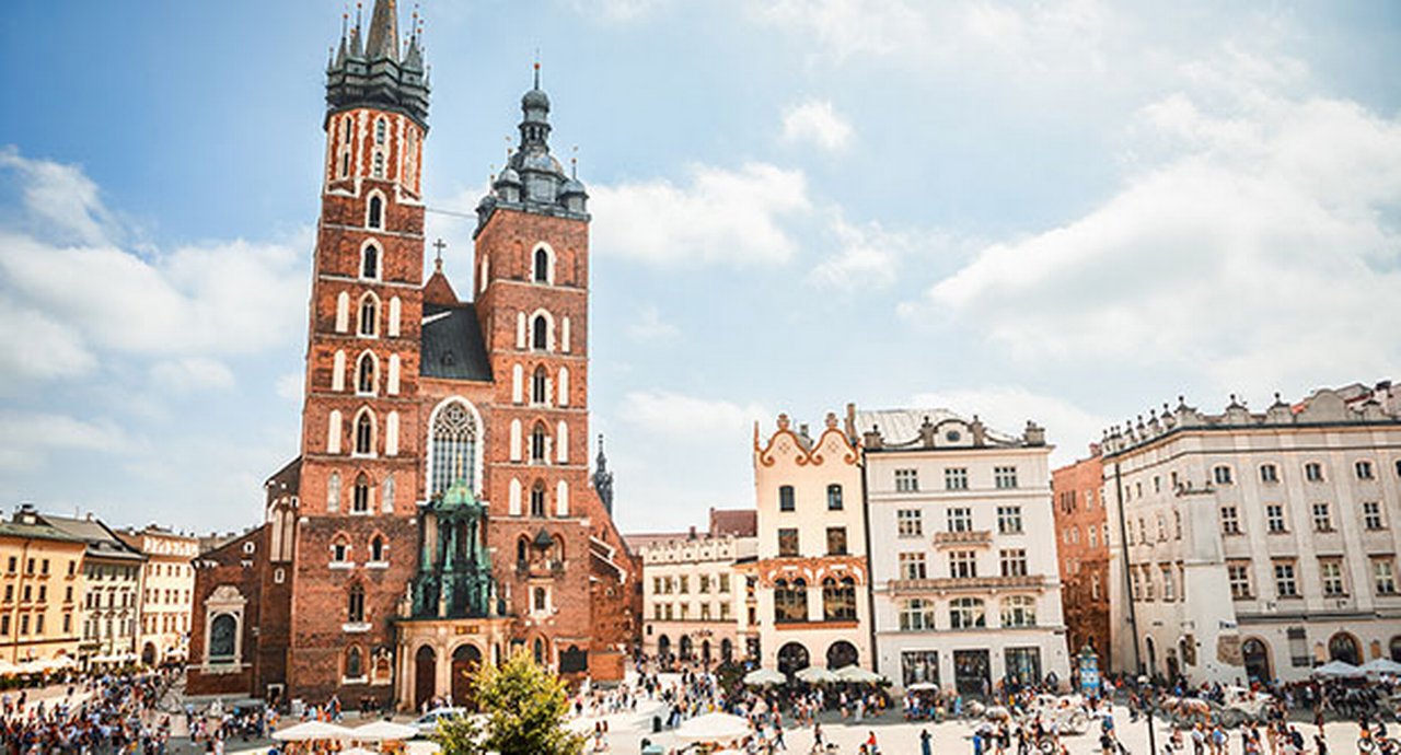Krakow main market square in Poland