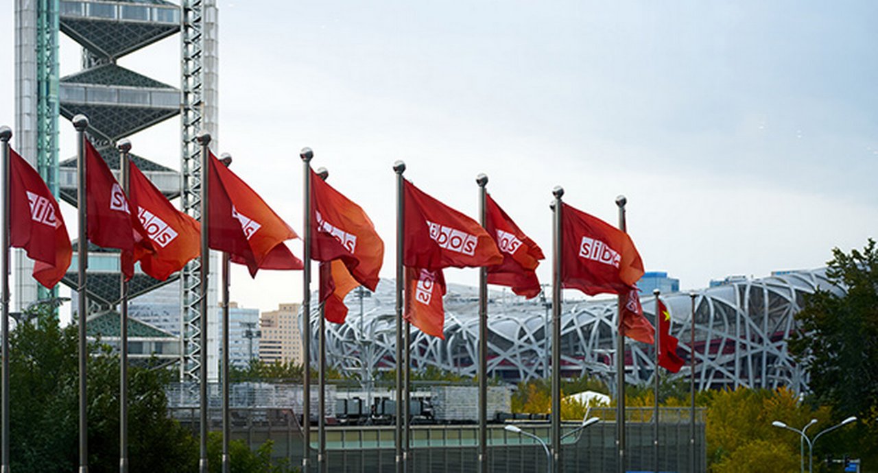 Sibos flags flying at Sibos 2024