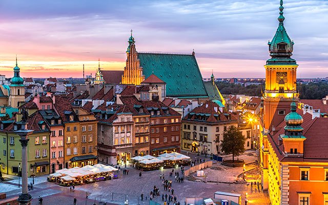 Old Town In Warsaw Poland