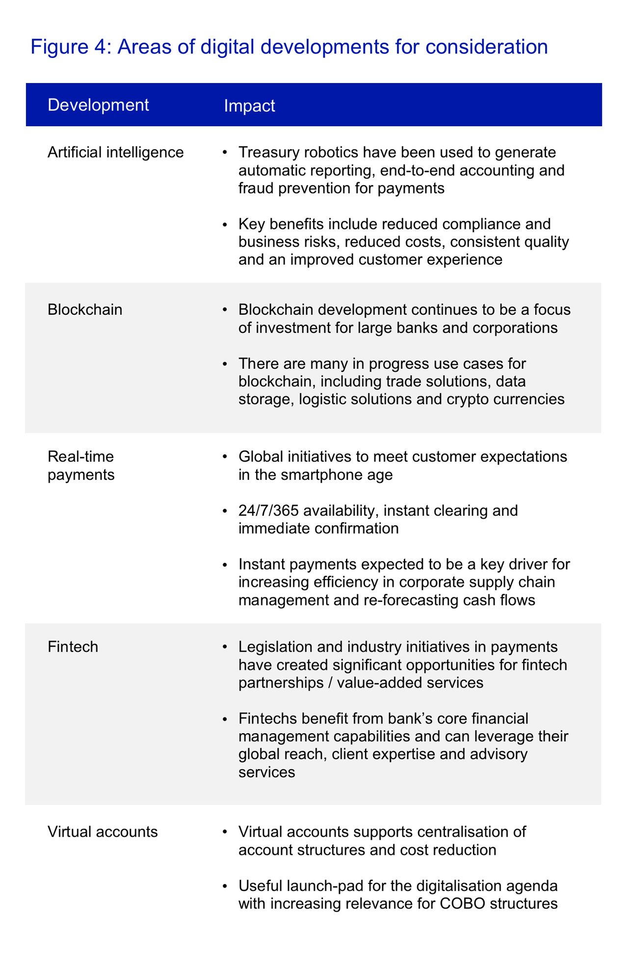 Figure 4: Areas for digital developments for consideration