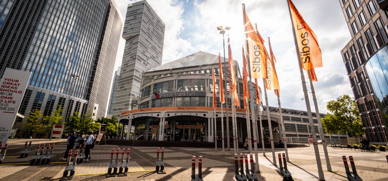 Sibos 2025 Frankfurt Building with flags