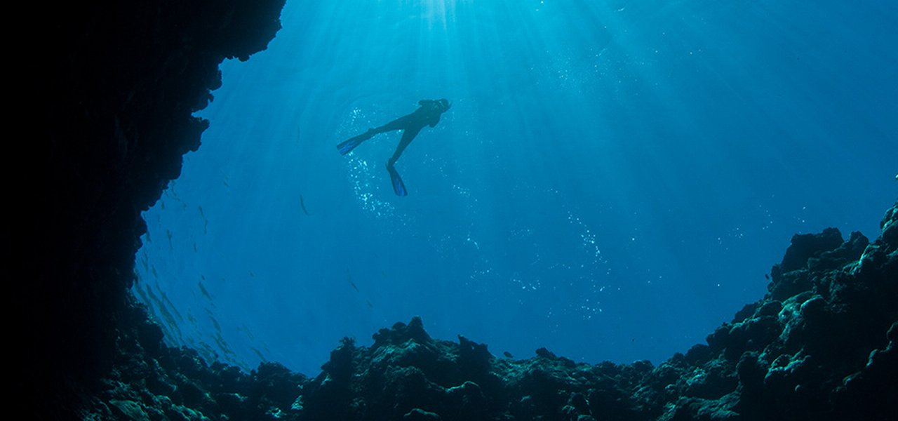 Blue Hole And Snorkeler