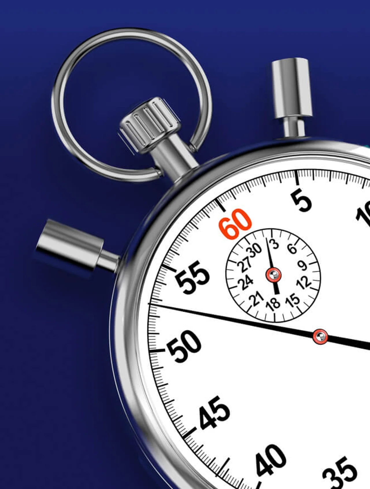 Stopwatch on a dark blue background