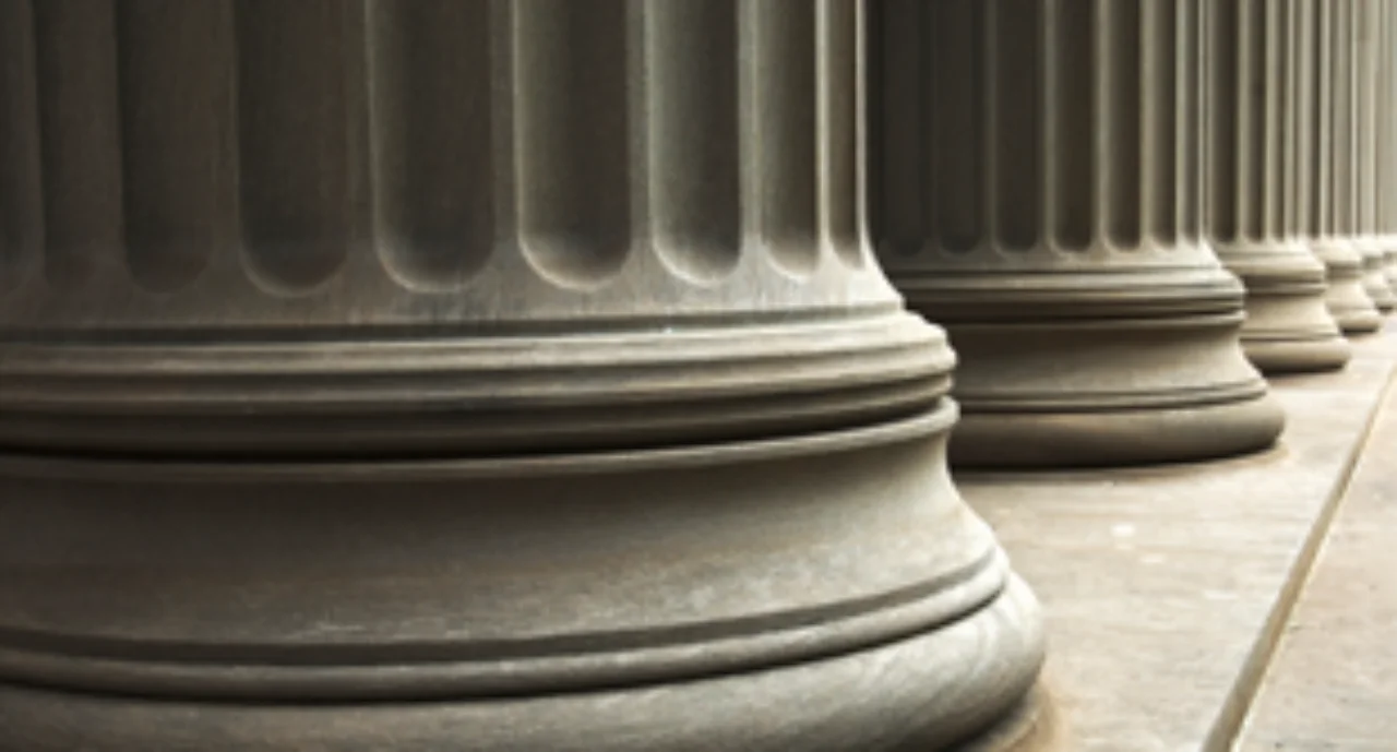 Close-up of pillar bases
