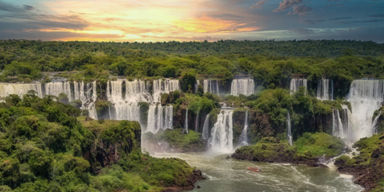 The Iguazu Falls on the Argentine side. Photographed from the Brazilian side.