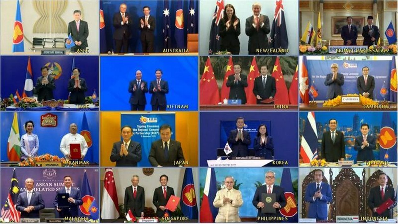 Fifteen countries sign up to RCEP (source: ASEAN) through video conference