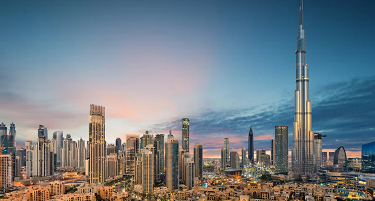 Amazing Panoramic View Of Dubai Futuristic Skyline Dubai United Arab Emirates