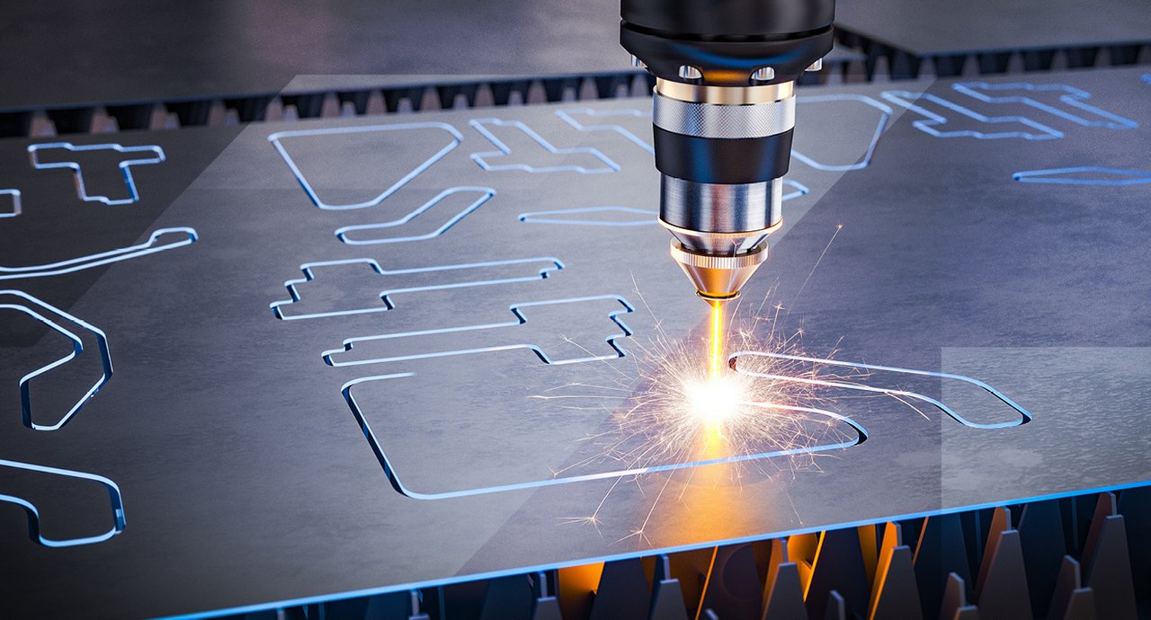 Plasma cutter cutting shapes into metal