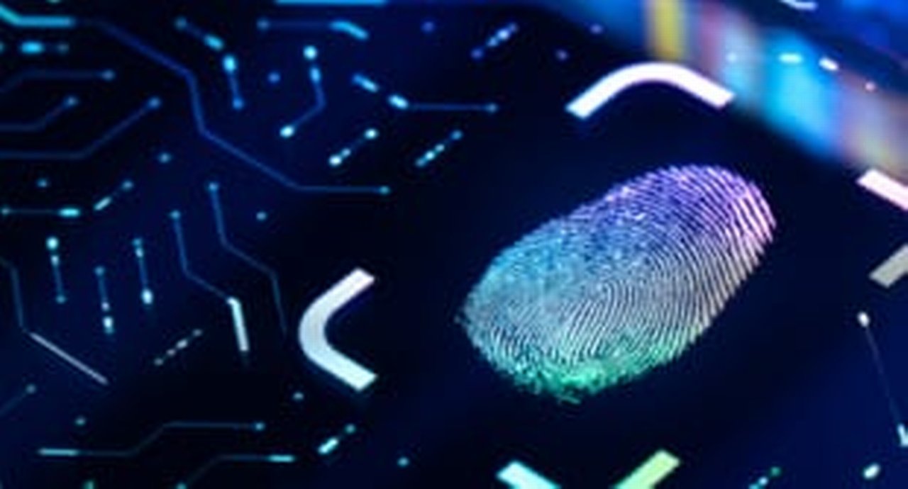 Fingerprint Biometric Authentication Button Digital Security Concept