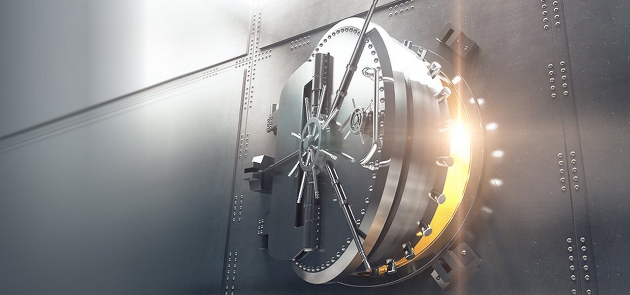 Closeup Of Bank Vault Door