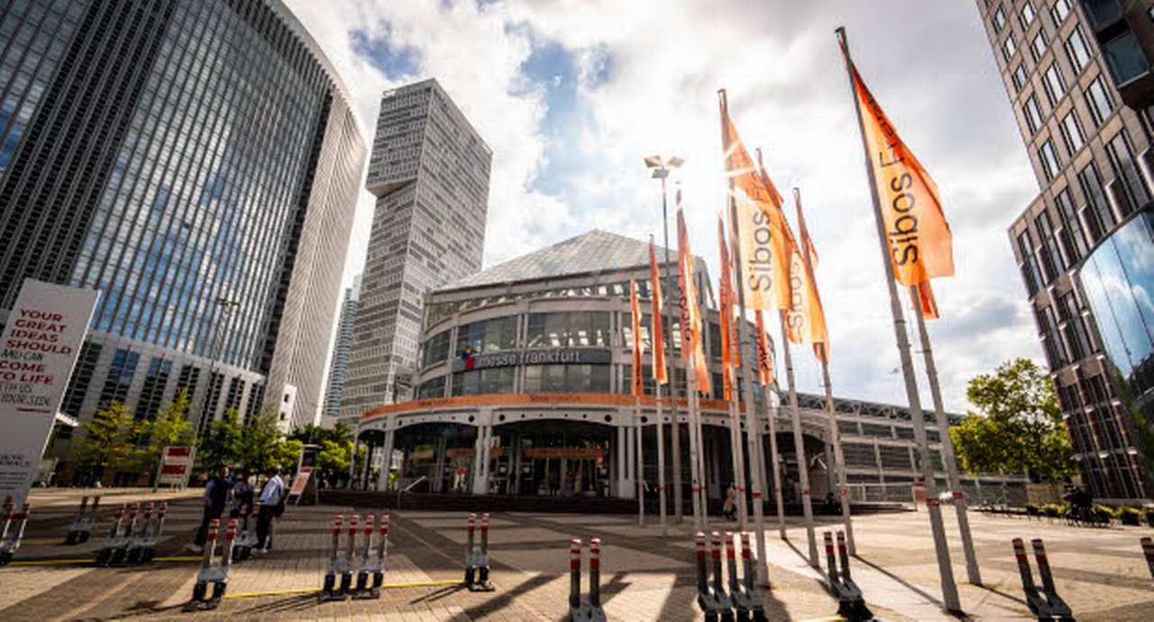 Sibos 2025 Frankfurt Building with flags