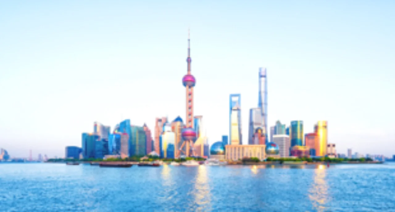 Shanghai skyline from the sea