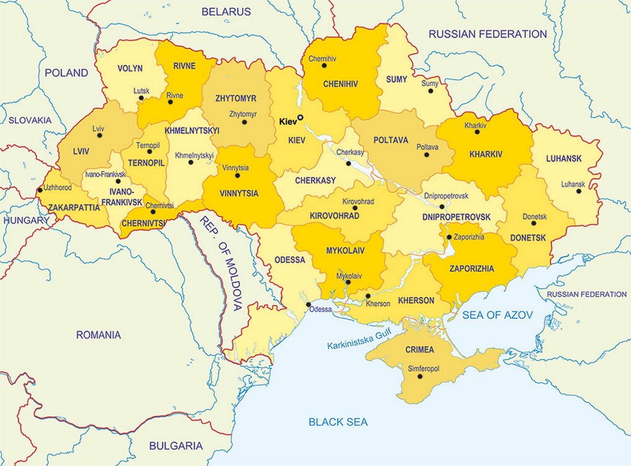 Ukraine detailed map