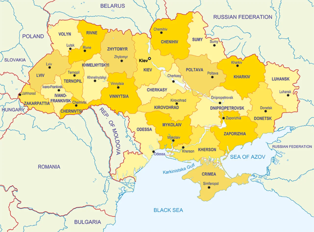 Ukraine detailed map