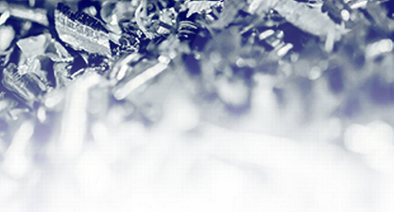 metal shreds in close-up