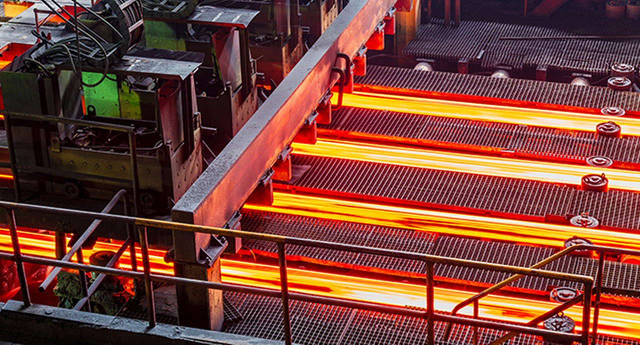 Steel plant industrial background