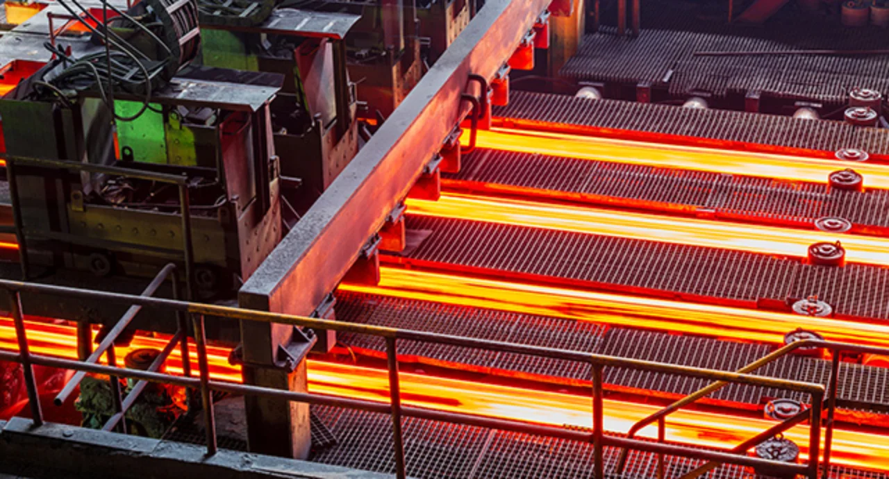 Steel plant industrial background