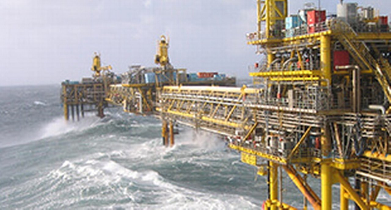 Oil platform on the sea