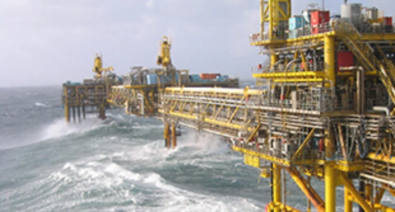 Oil platform on the sea