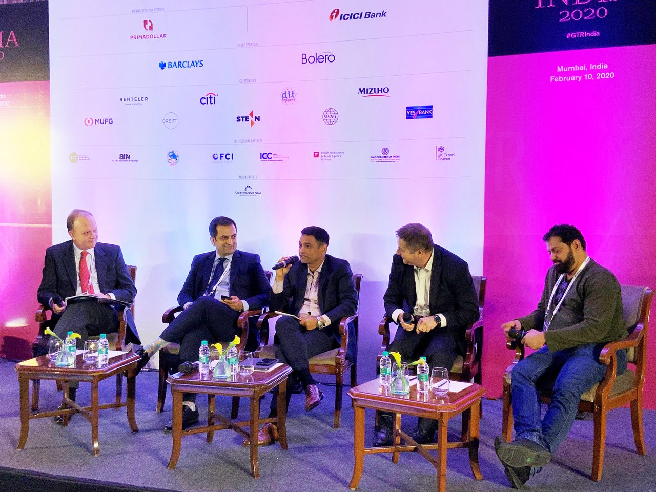 Left to right: Dominic Broom (LIBF); Rohit Narayana (MUFG), Anand Jha (Deutsche Bank); Tim Nicolle (PrimaDollar); and Samir Jeji (DLT Ledgers)
