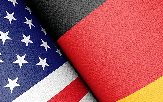 U.S. and German flags
