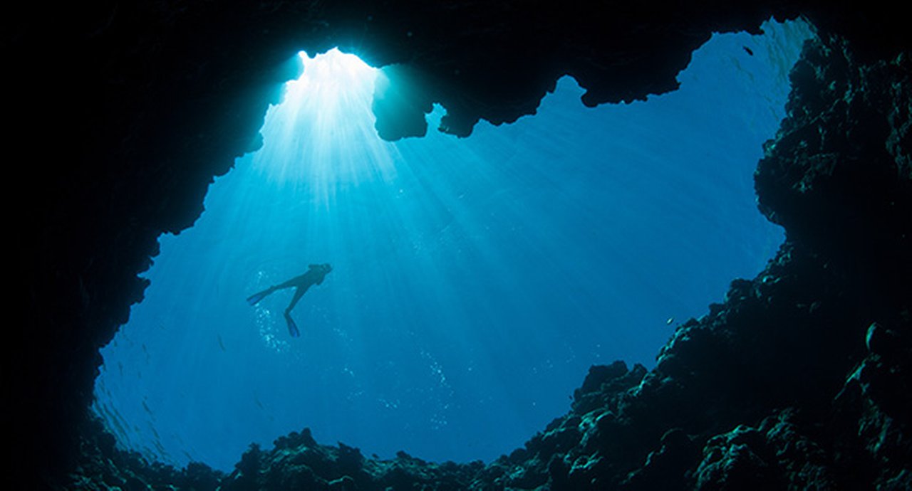 Blue Hole And Snorkeler