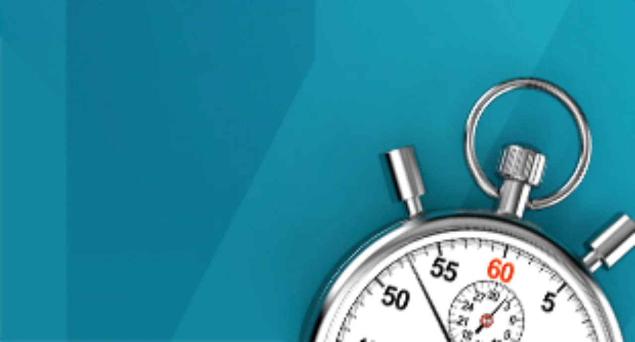 Stopwatch on blue background