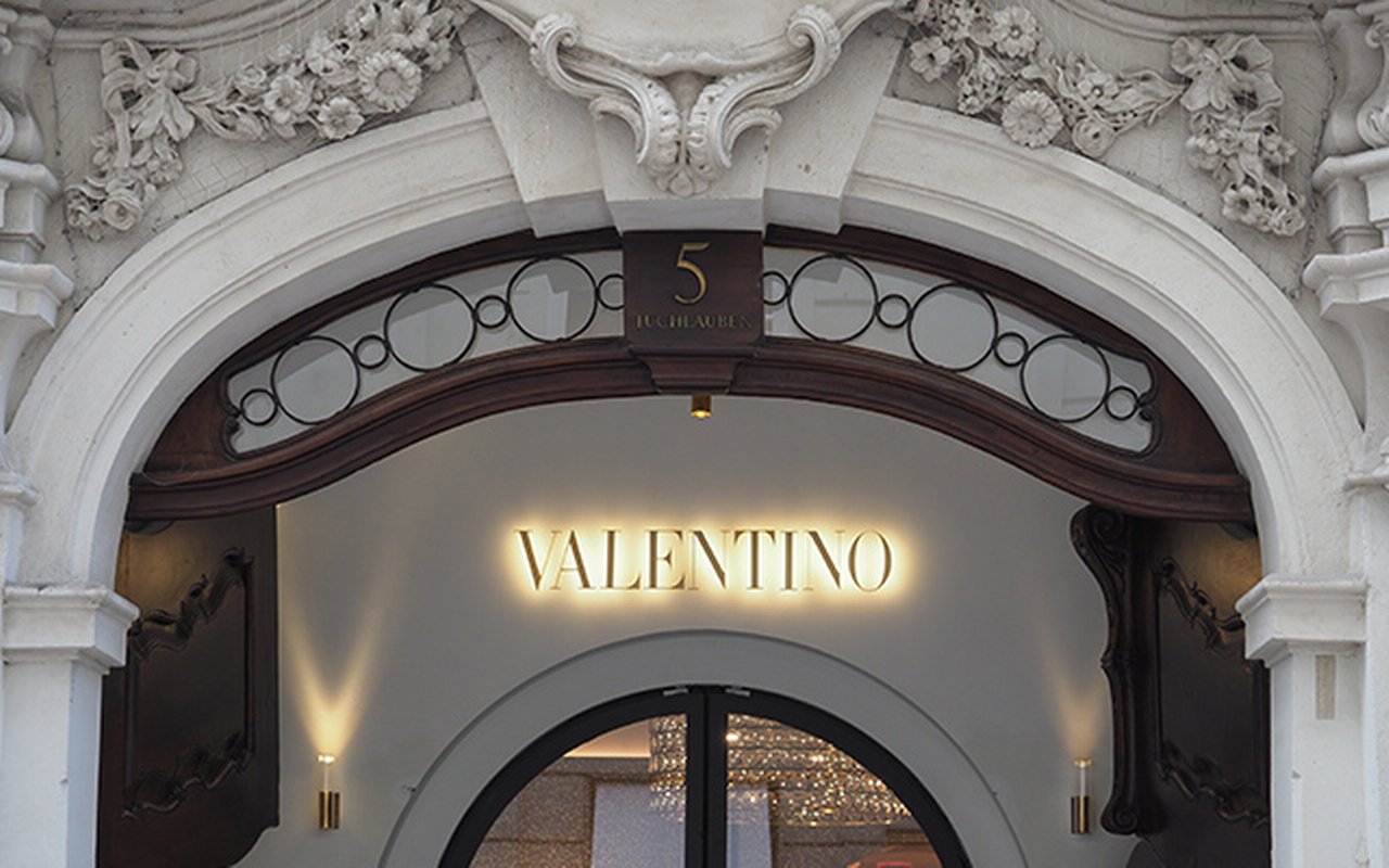 Valentino Shopfront Sign In Vienna