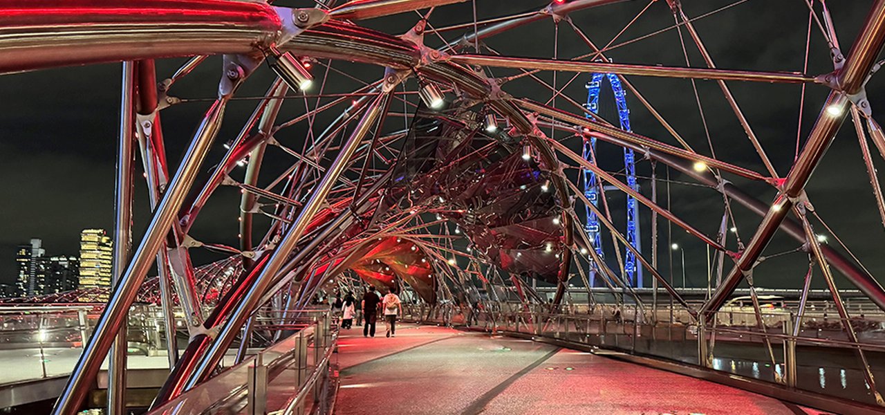 A metal bridge in Singapore