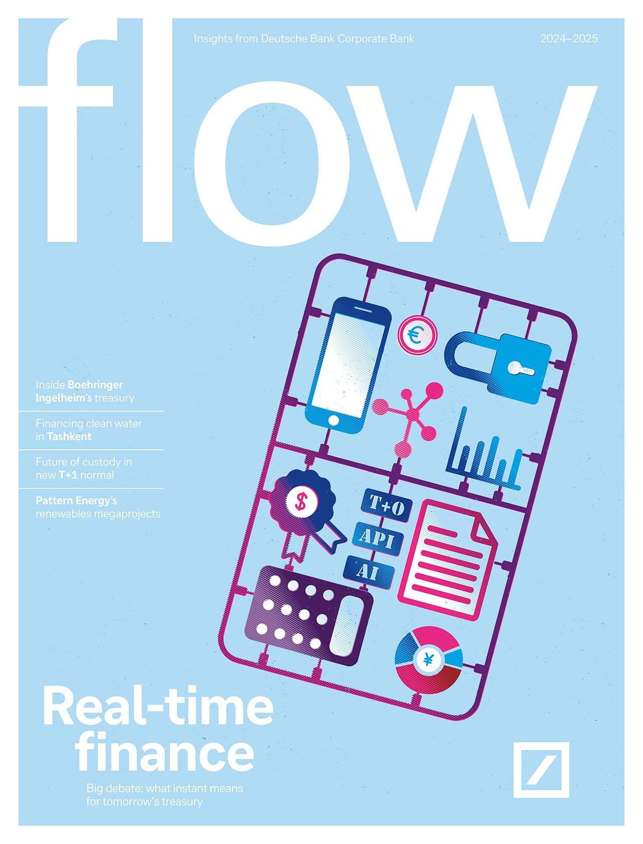 flow magazine issue 15 cover – Real-time finance. Big debate: what instant payments means for tomorrow's treasury