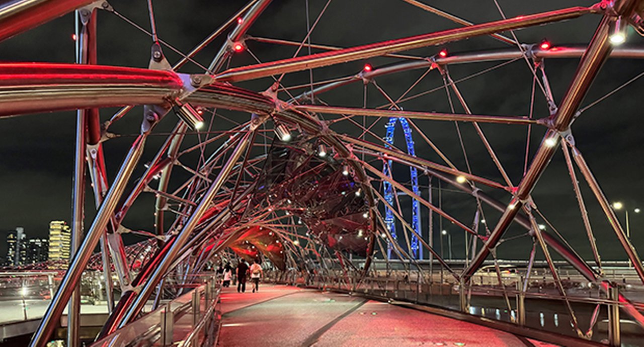 A metal bridge in Singapore