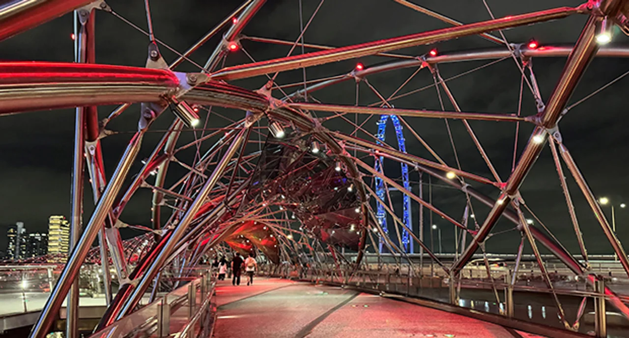 A metal bridge in Singapore