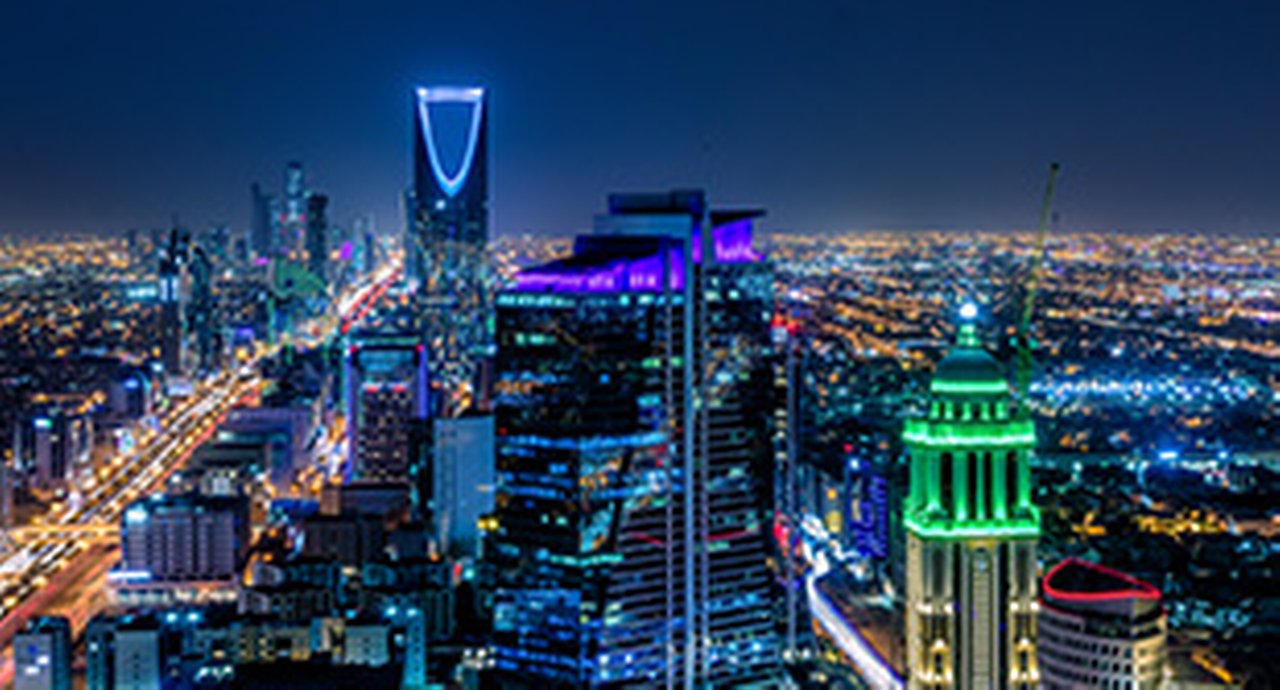 Kingdom of Saudi Arabia Landscape at night - Riyadh Tower Kingdom Center