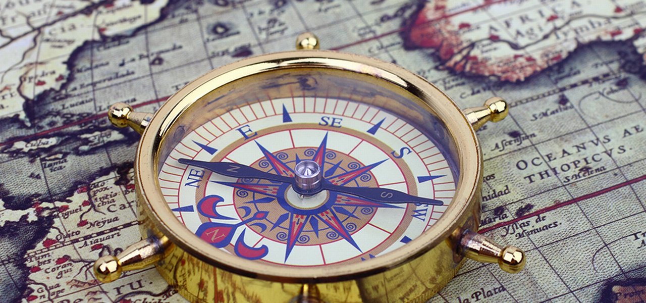 Compass On World Map