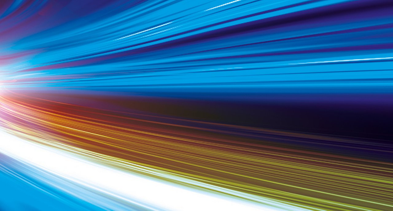 Multicolor lines on a blue background