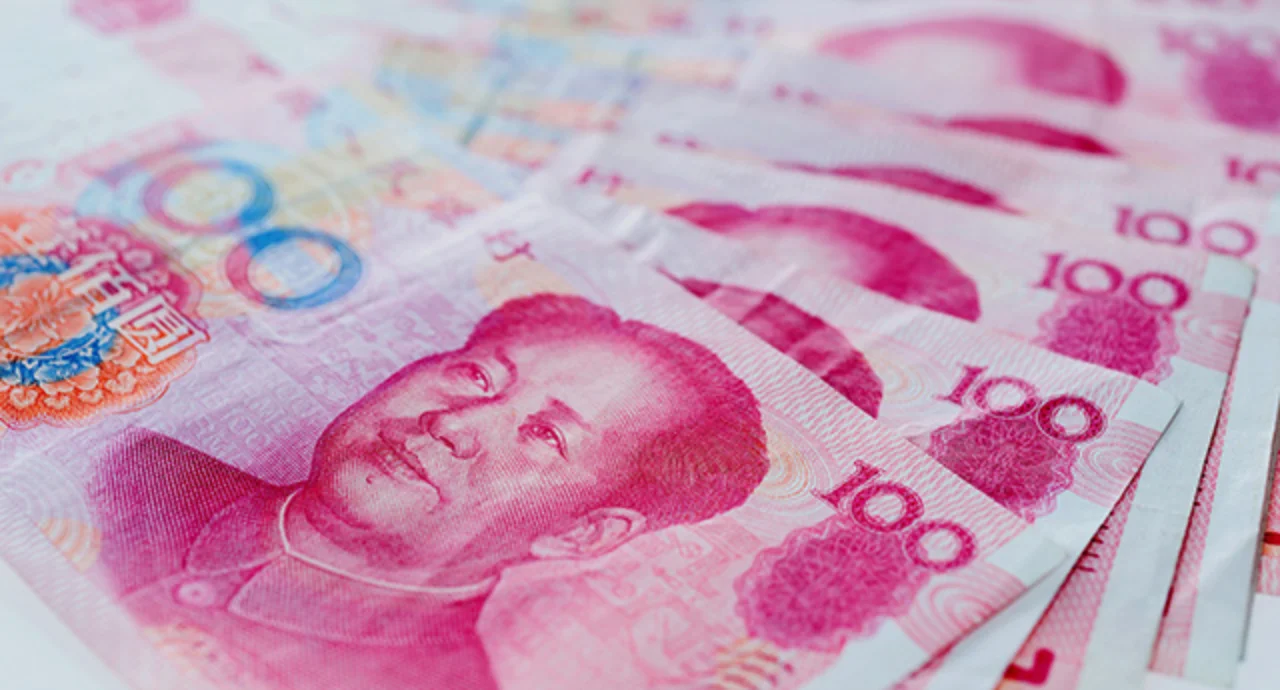Stack of Chinese currency