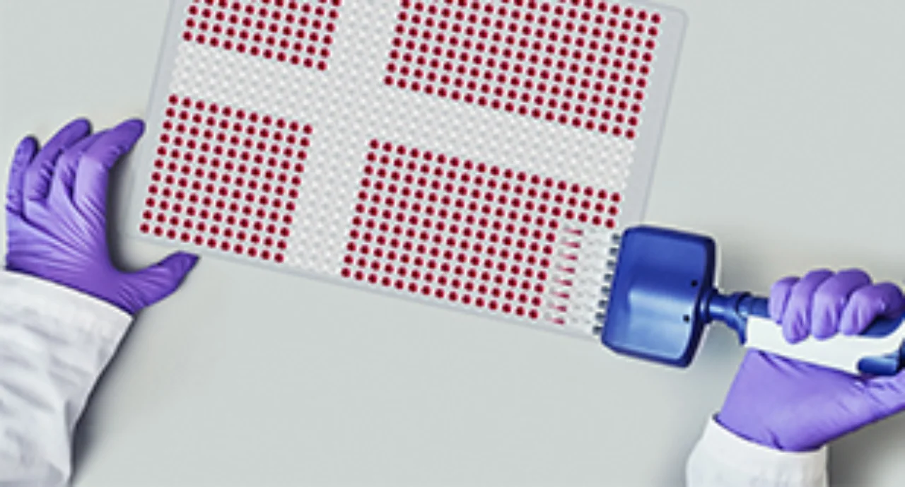 laboratory technician working with a multi-channel pipette