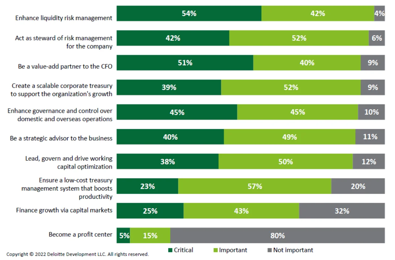 Figure 1: Top mandates defined for the treasury function